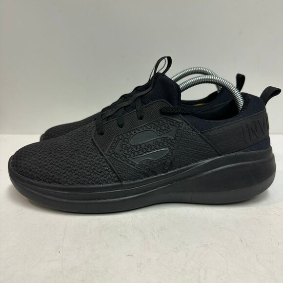 WORN ONCE Skechers x DC Superman Women's 108089 Invincibility Black Work Shoes 9 - Picture 2 of 12